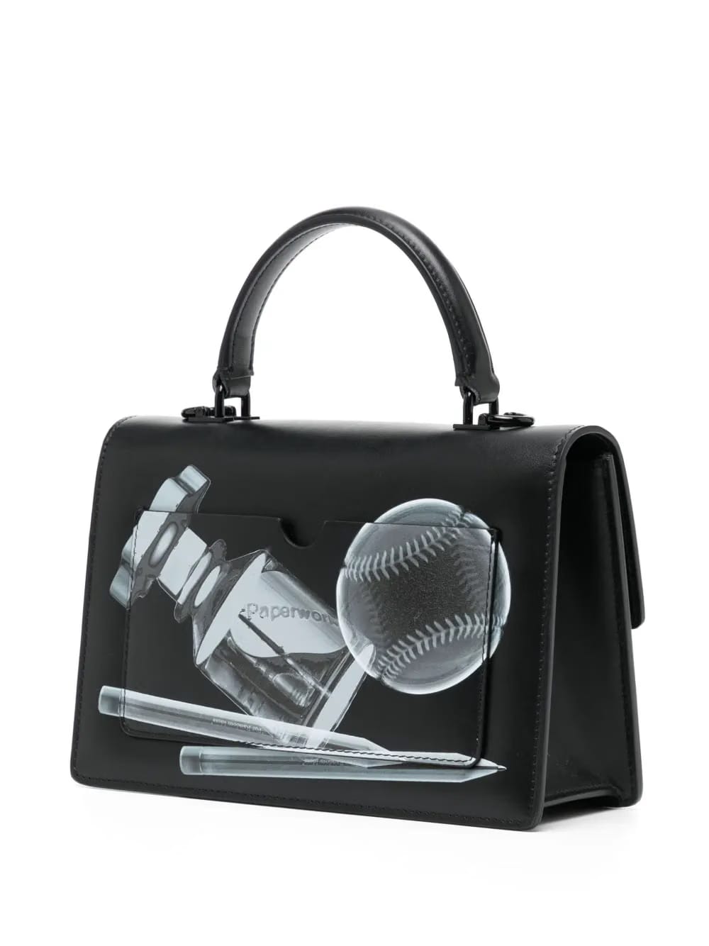 Jitney X-ray print leather bag