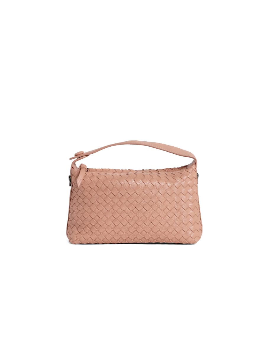 Fero - Ladies Woven Handbag, Faux Leather | Blush Pink