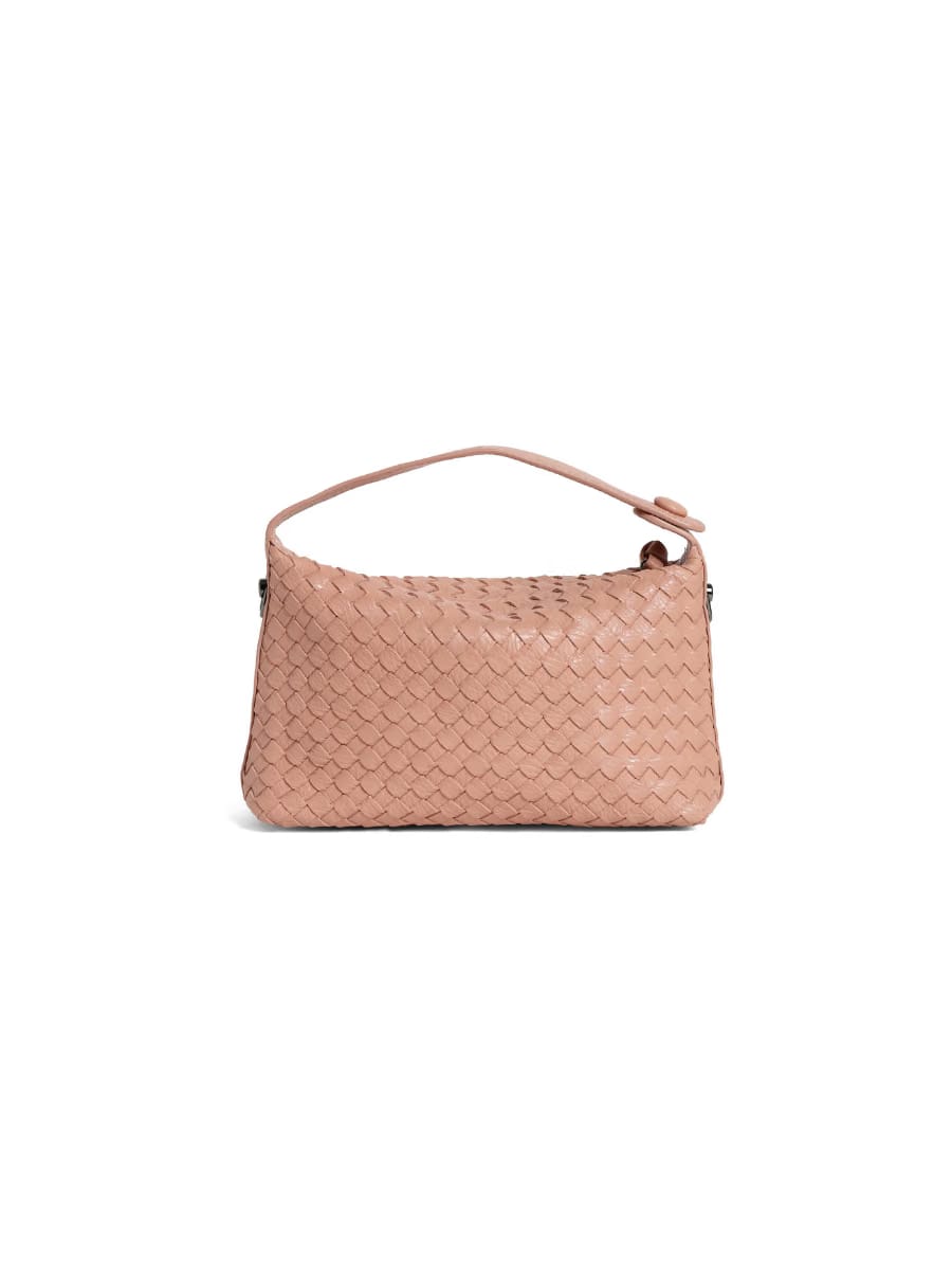 Fero - Ladies Woven Handbag, Faux Leather | Blush Pink