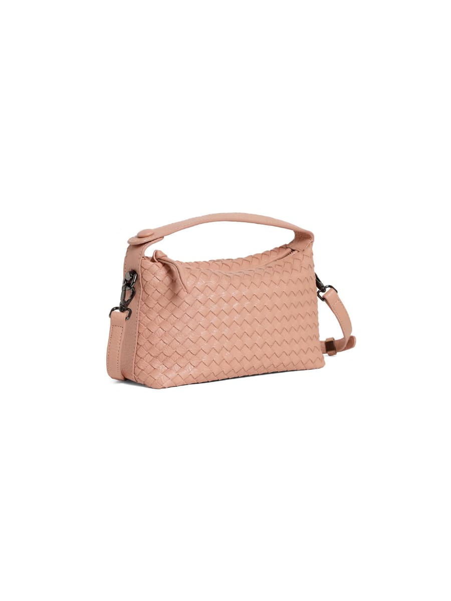 Fero - Ladies Woven Handbag, Faux Leather | Blush Pink