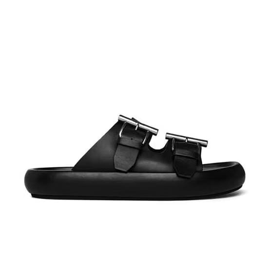 ALEXANDER MCQUEEN Leather Double Buckle Sandals