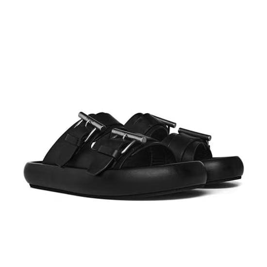 ALEXANDER MCQUEEN Leather Double Buckle Sandals