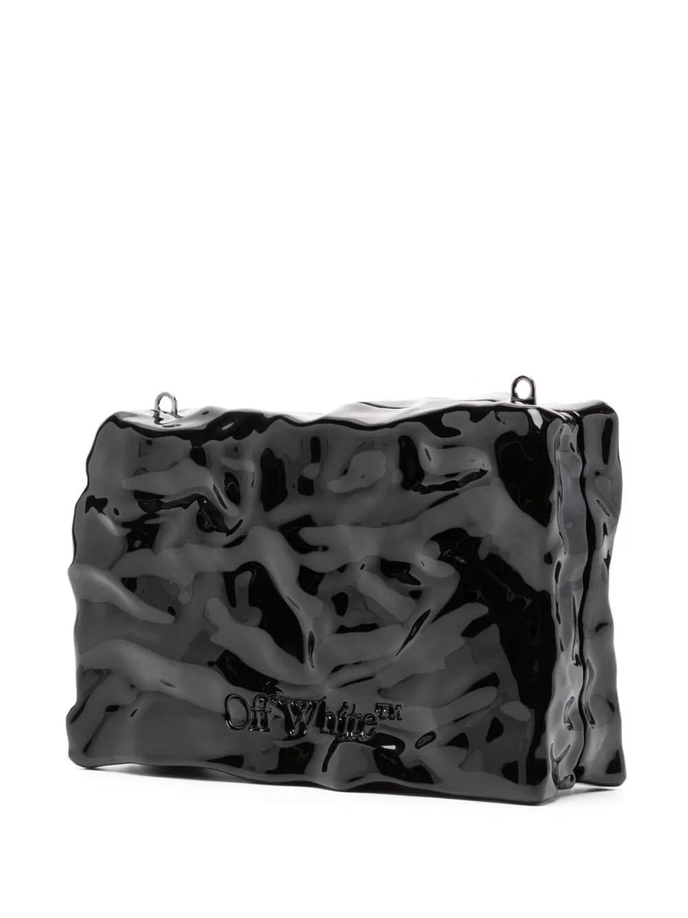 Quote textured clutch bag