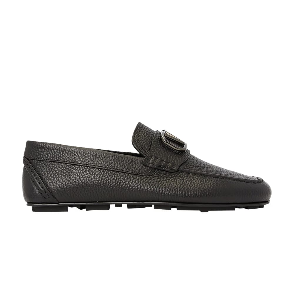Valentino Driving Plaque Slip-On Loafer Black