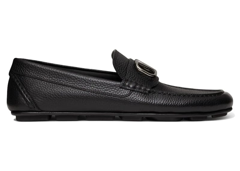 Valentino Driving Plaque Slip-On Loafer Black