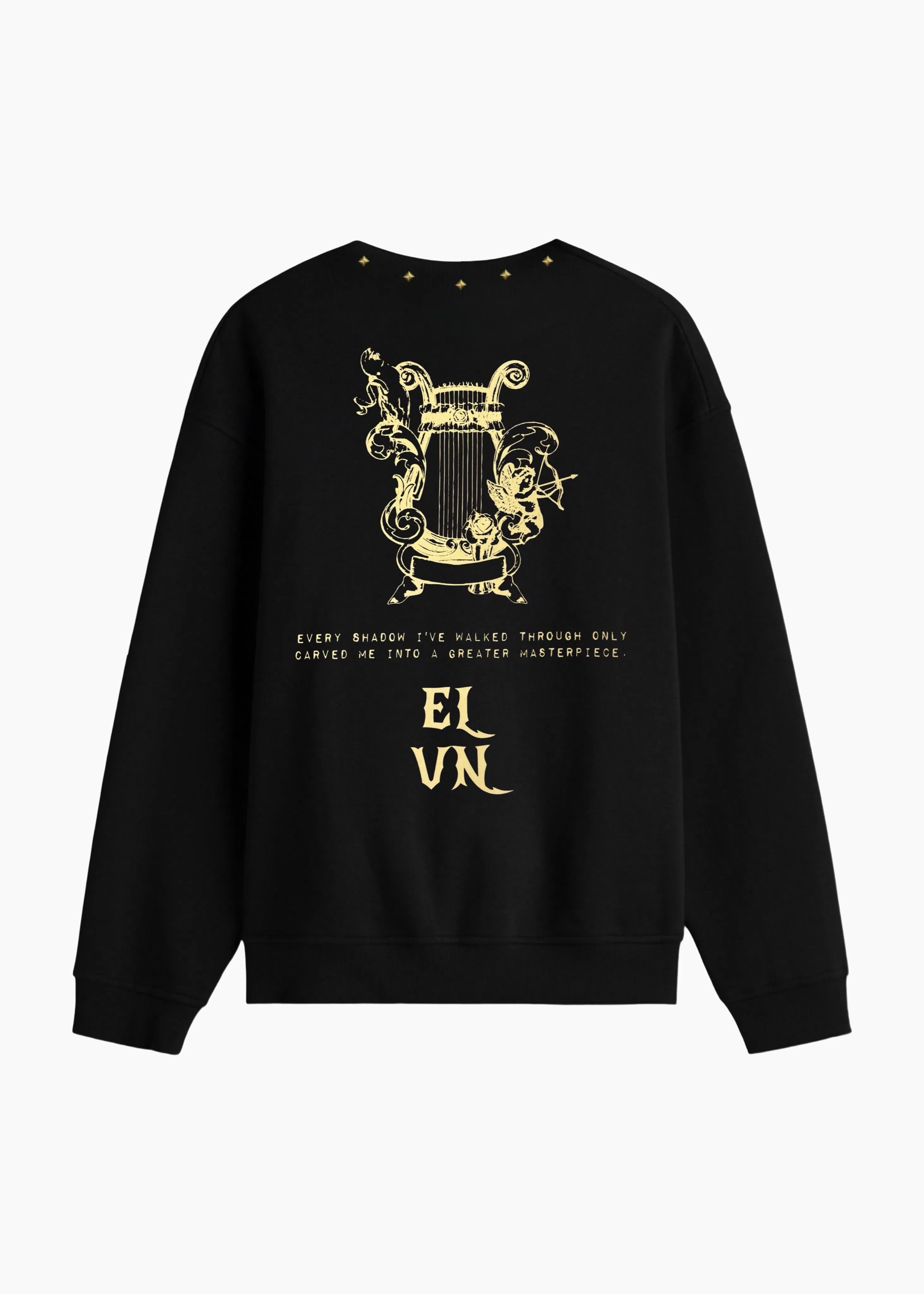 ‘CARVED ELEGANCE’ CROPPED SWEATSHIRT | BLACK