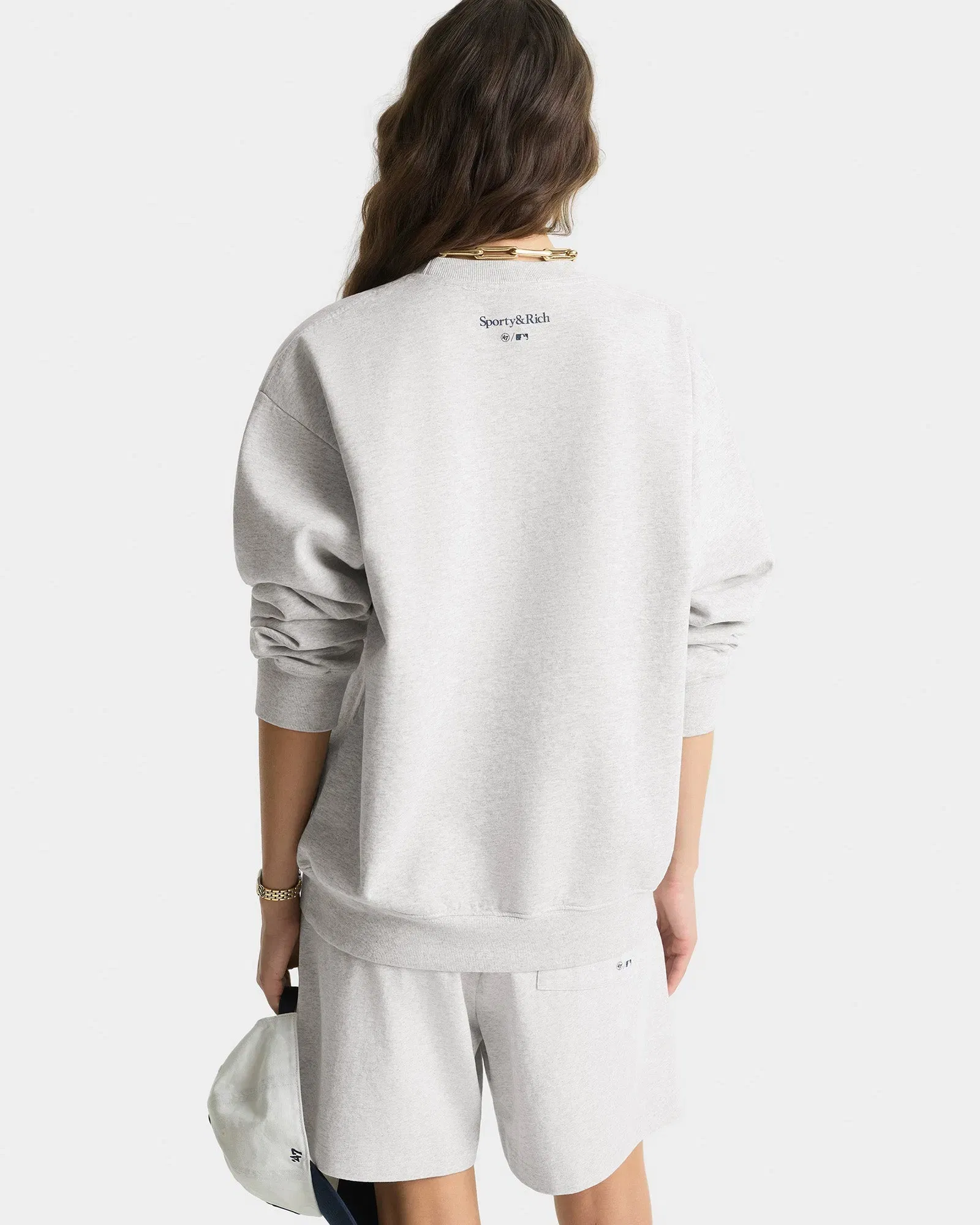 Yankees Ivy Crewneck - Heather Gray/Navy