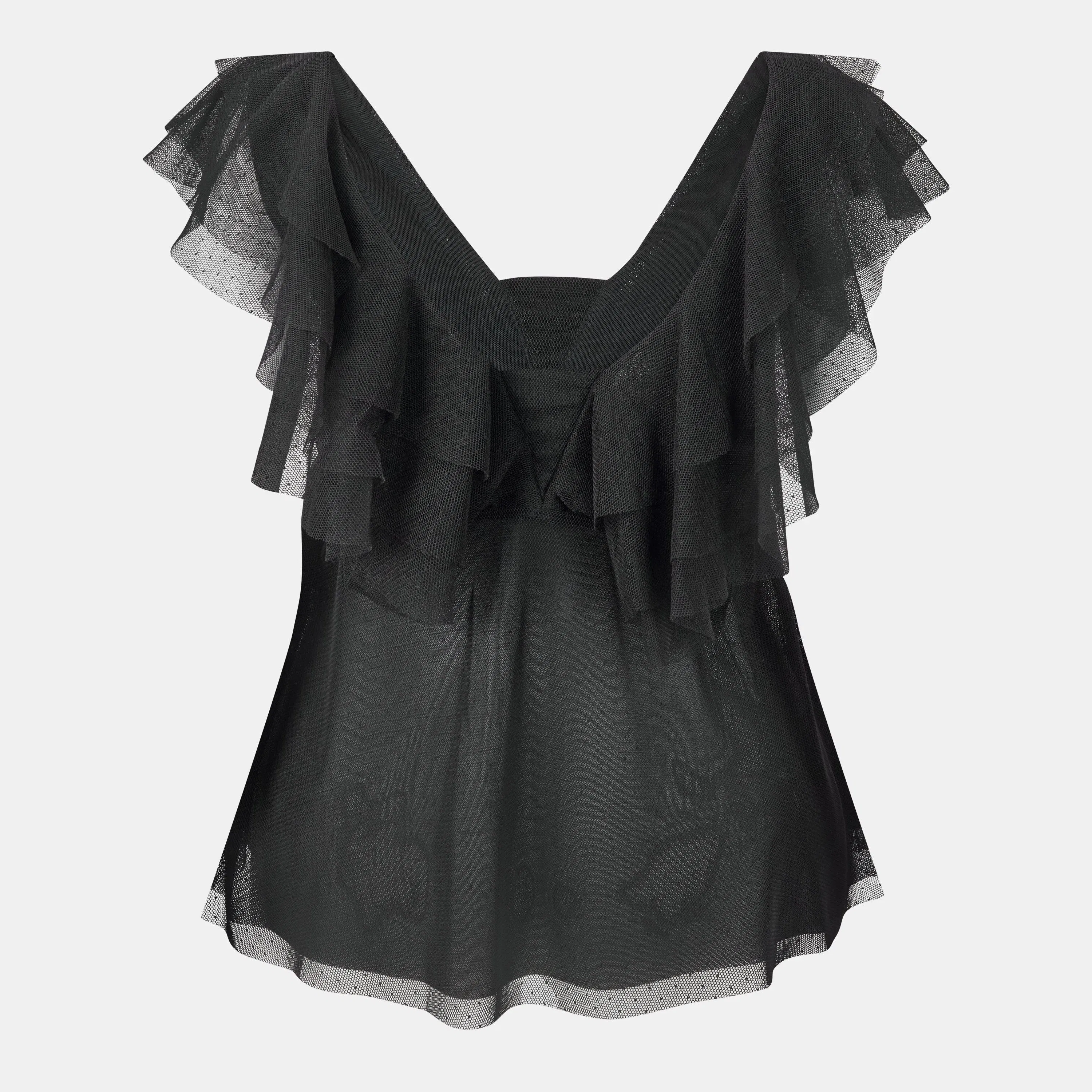 Waterfall Neck Puff Sleeve Top