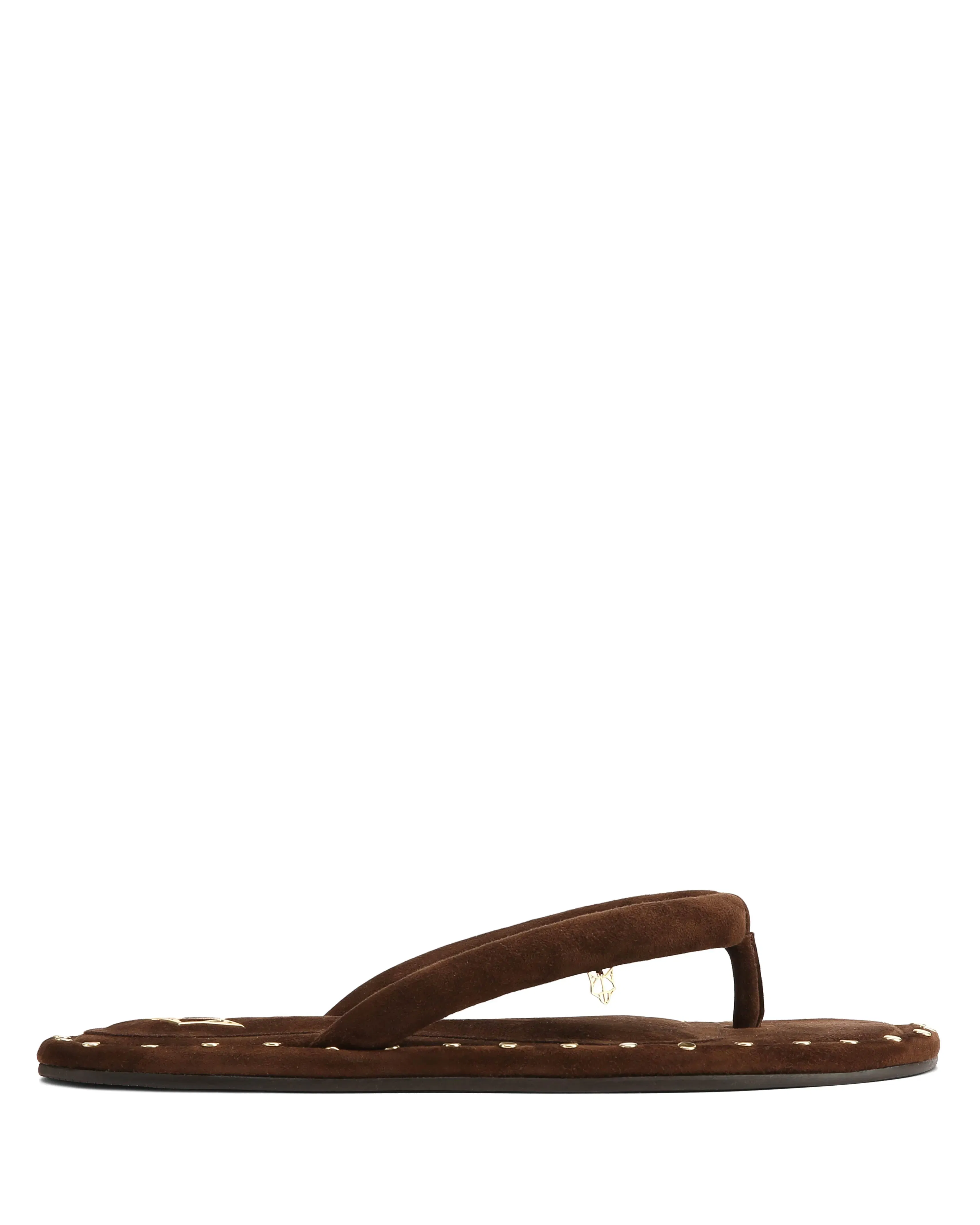 Grenada Brown Suede/Gold Studs
