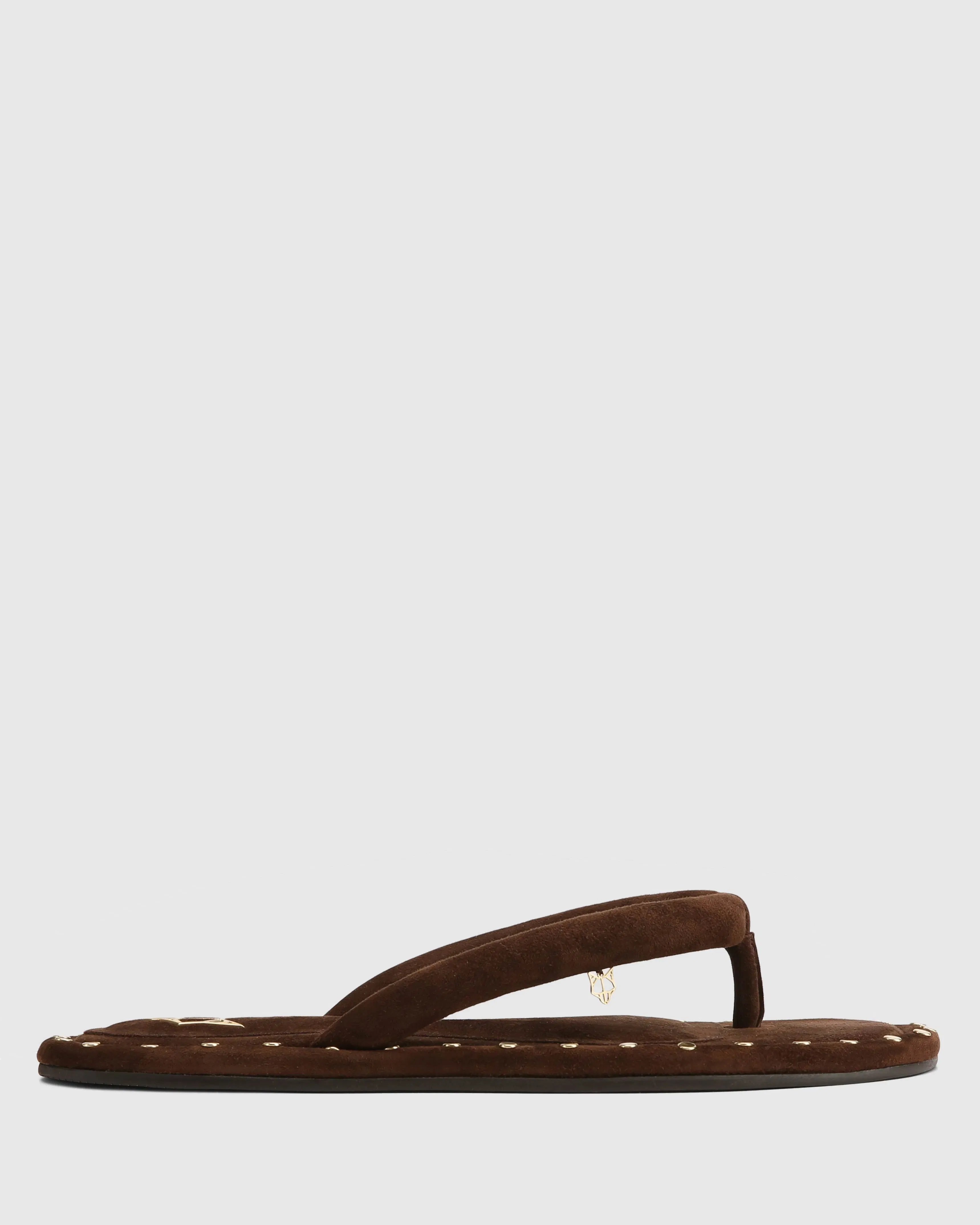 Grenada Brown Suede/Gold Studs