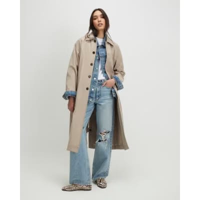 Beige Belted Trench Coat