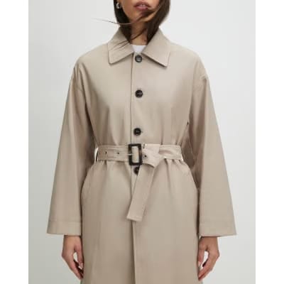 Beige Belted Trench Coat