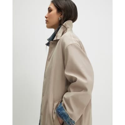 Beige Belted Trench Coat