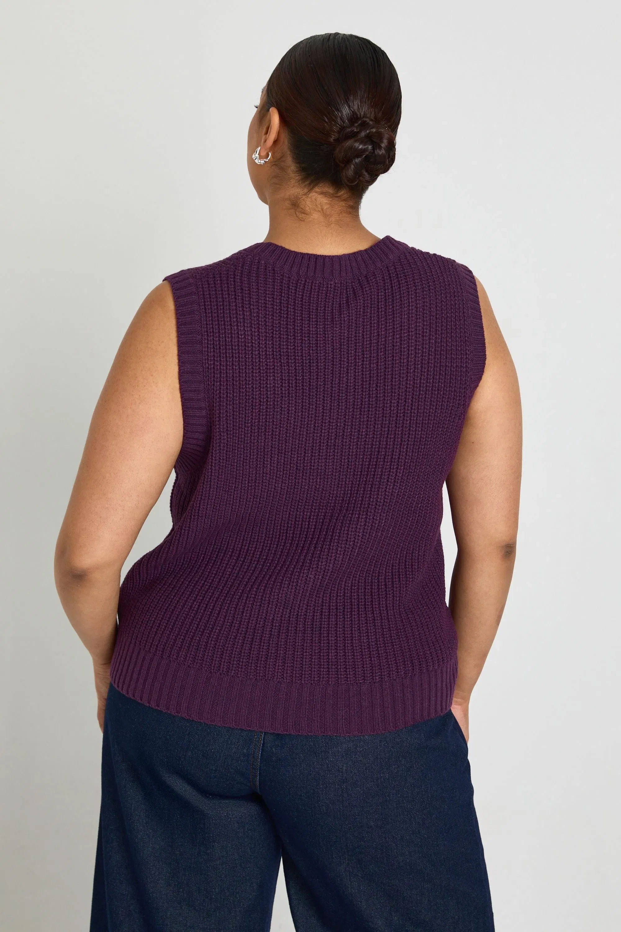 Plus V Neck Knit Top