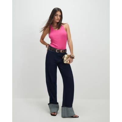 Pink Buckle Knitted Vest