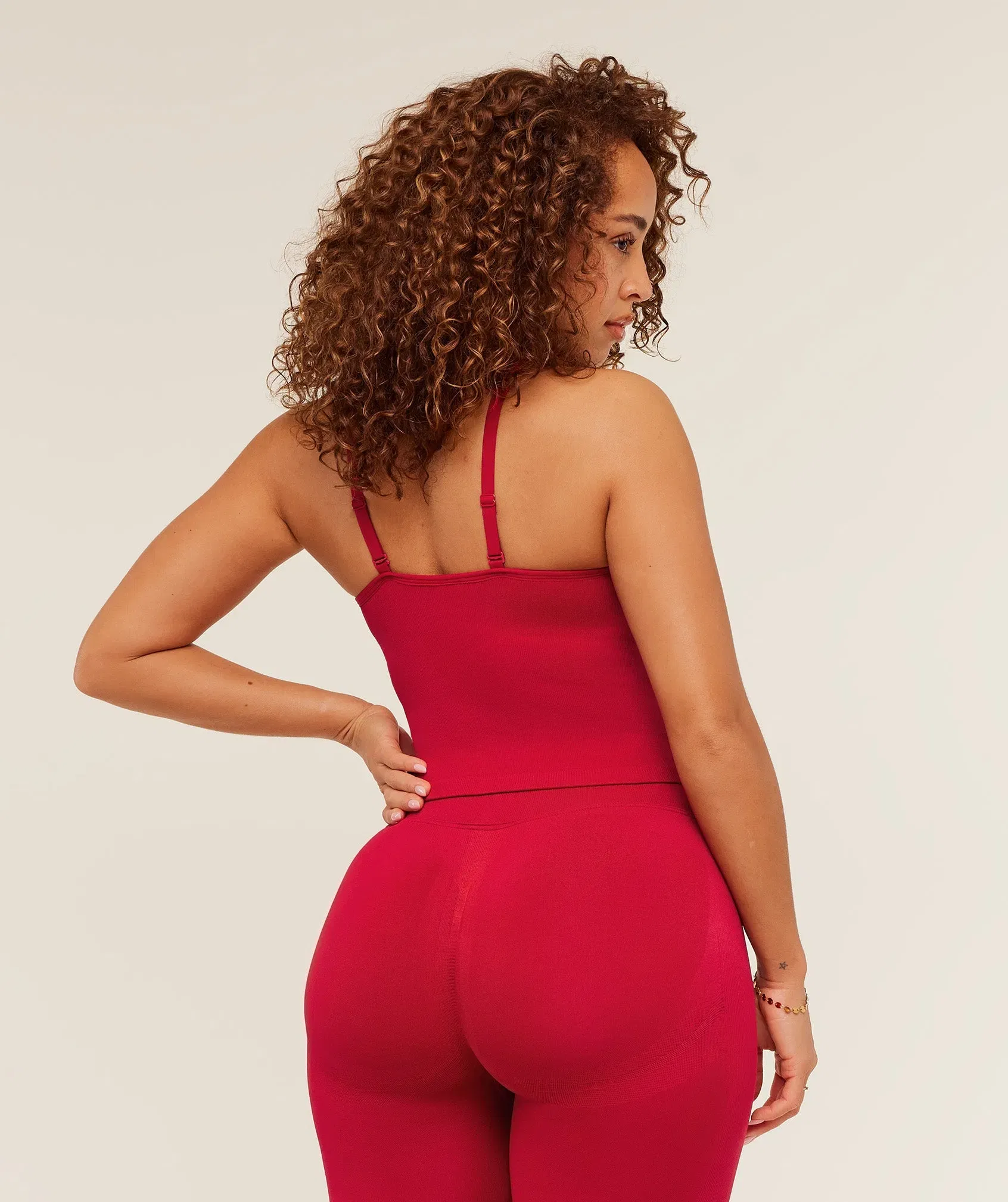 Gymshark Lift Seamless Tank with Shelf - Carmine Red