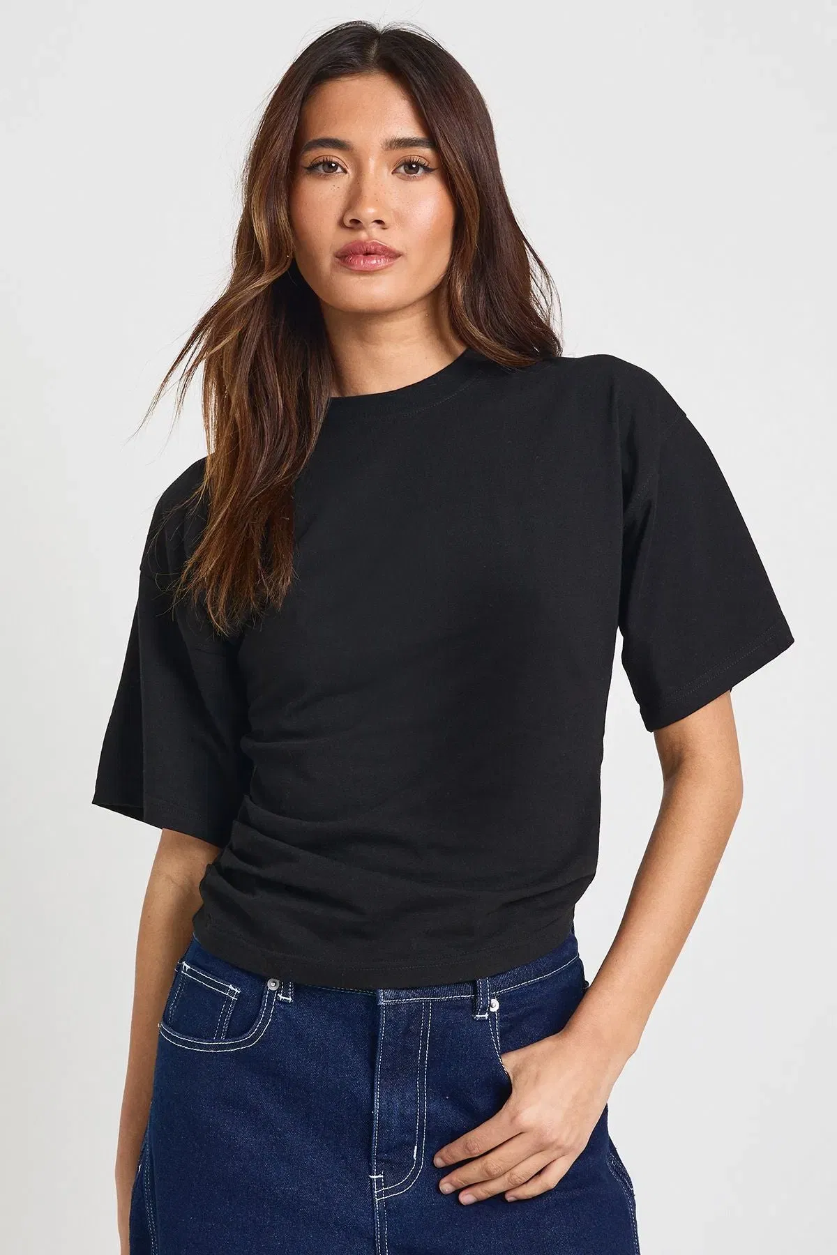 Short Sleeve Cinched Waist T-shirt