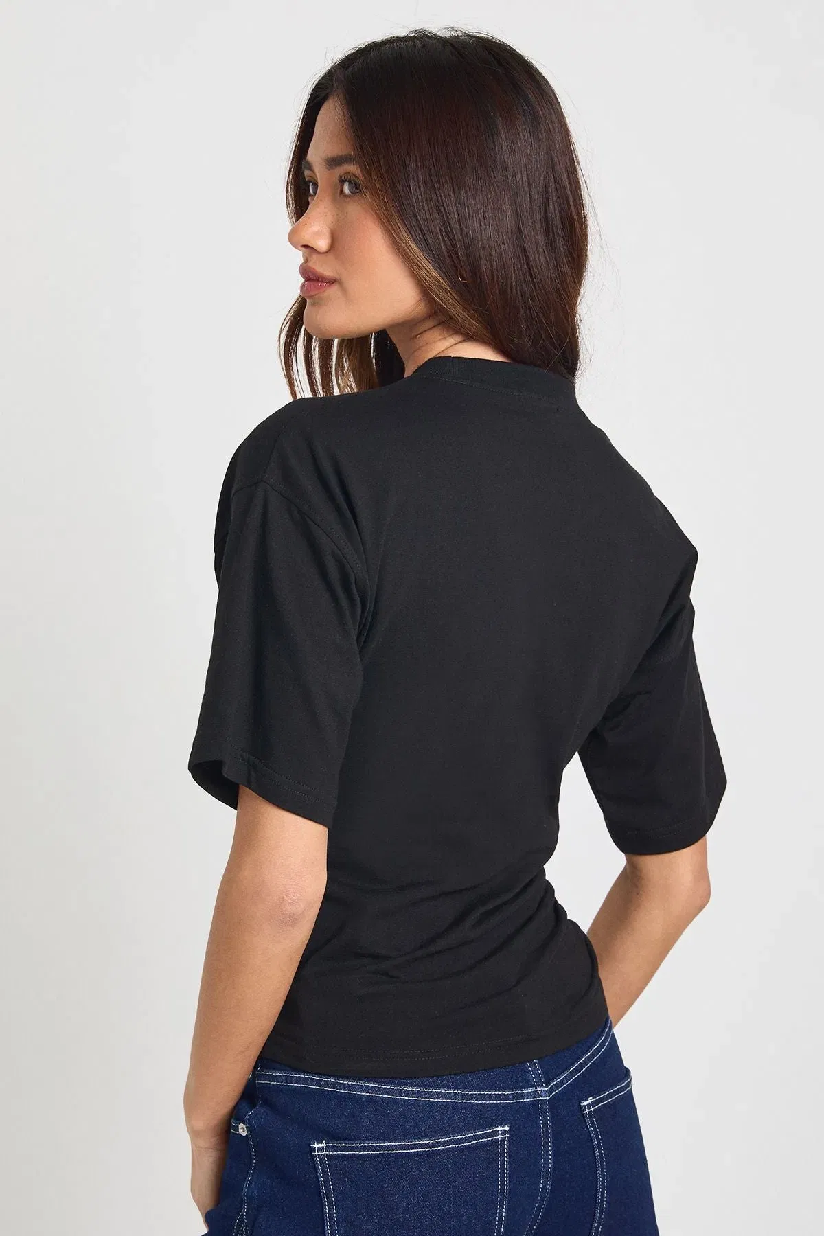 Short Sleeve Cinched Waist T-shirt