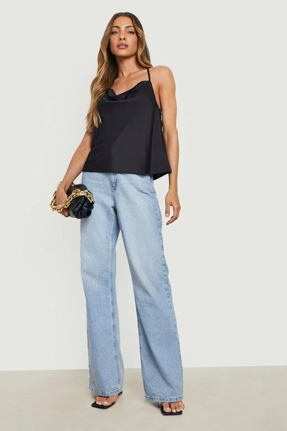 Cowl Neck Cross Back Cami Top