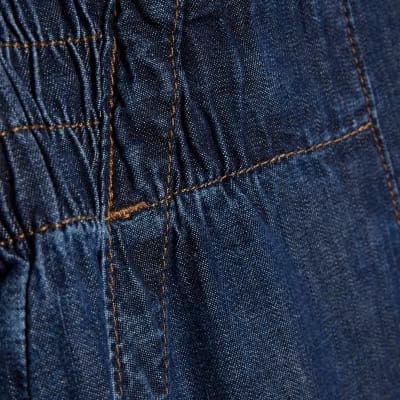 Petite Blue Pull On Wide Leg Jeans