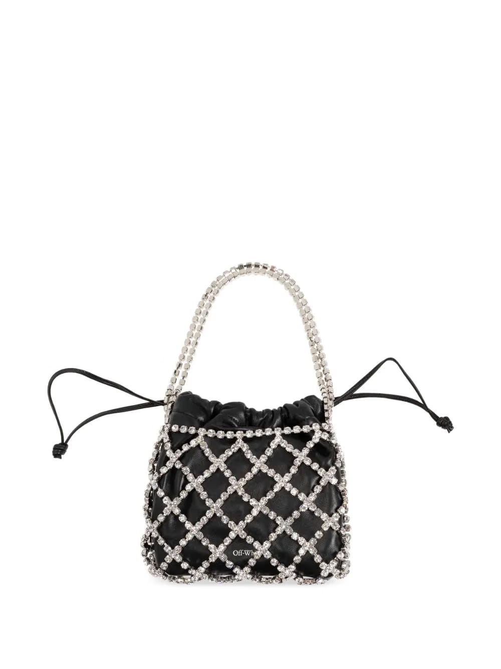 crystal-skull leather tote bag