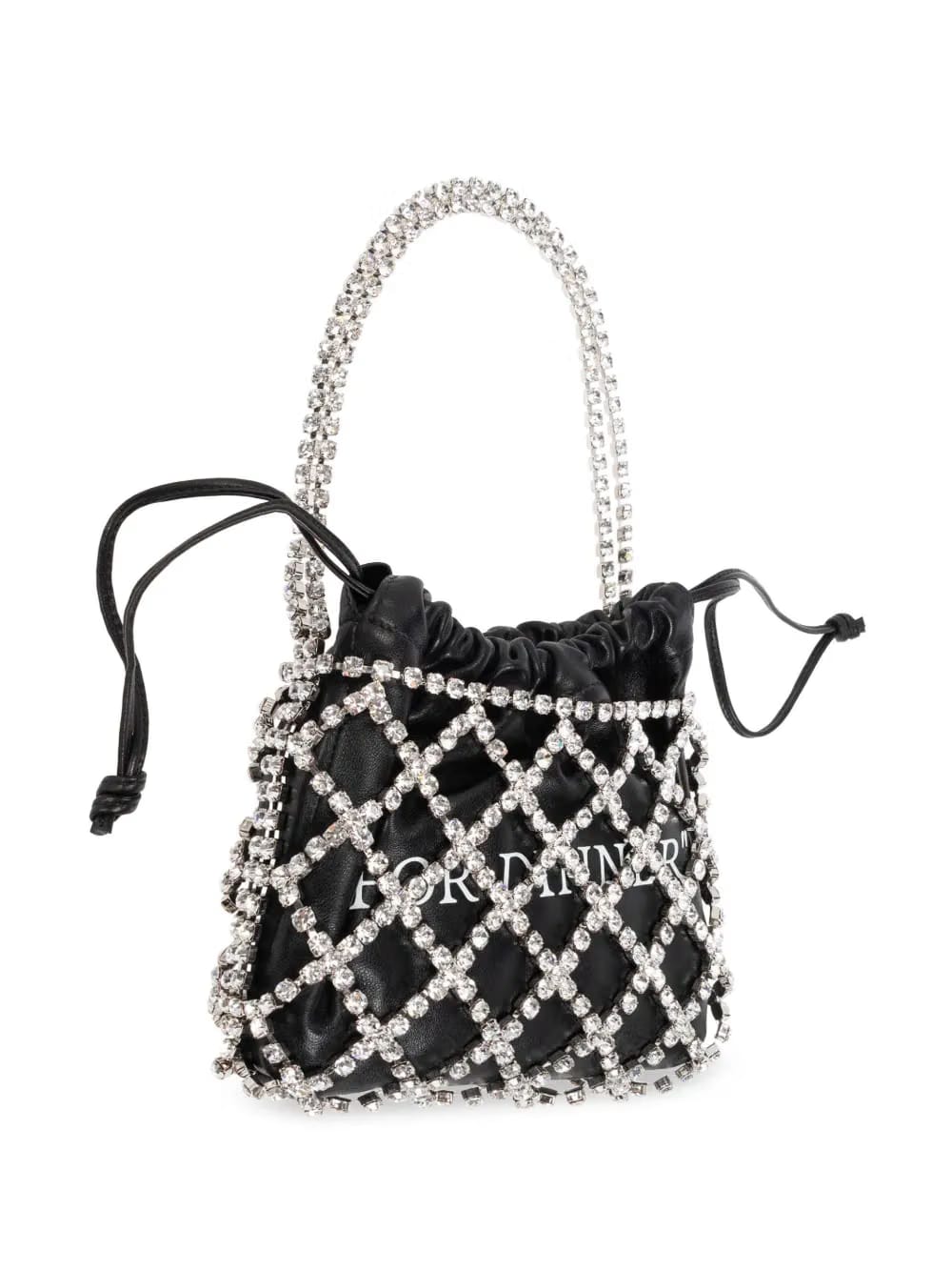 crystal-skull leather tote bag