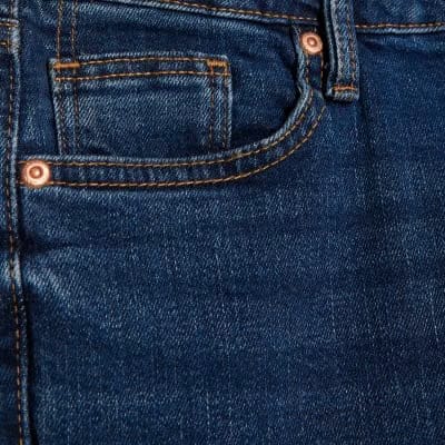 Blue Dark Classic High Waisted Slim Fit Jeans