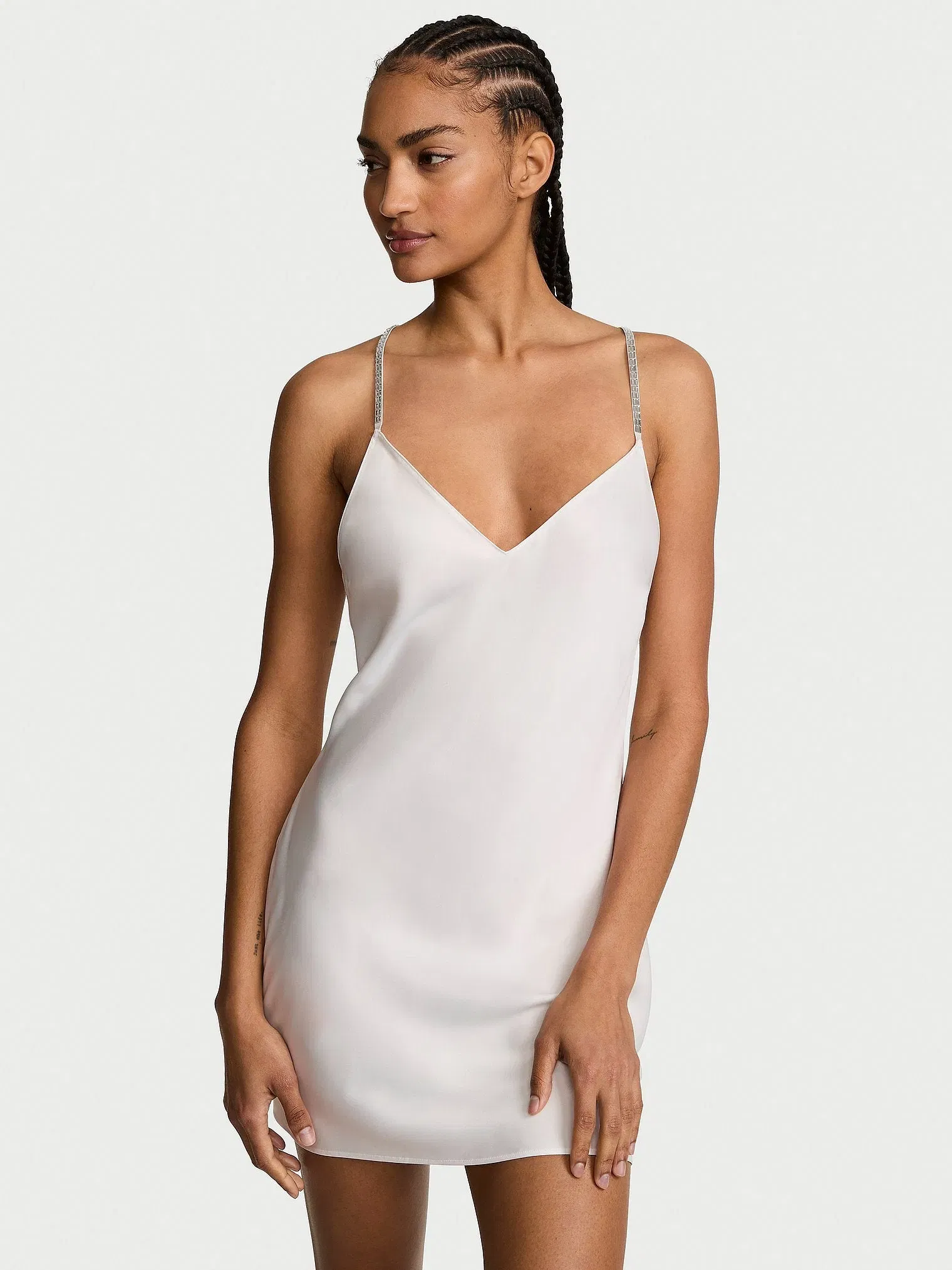 Crystal Bow Satin Mini Slip
