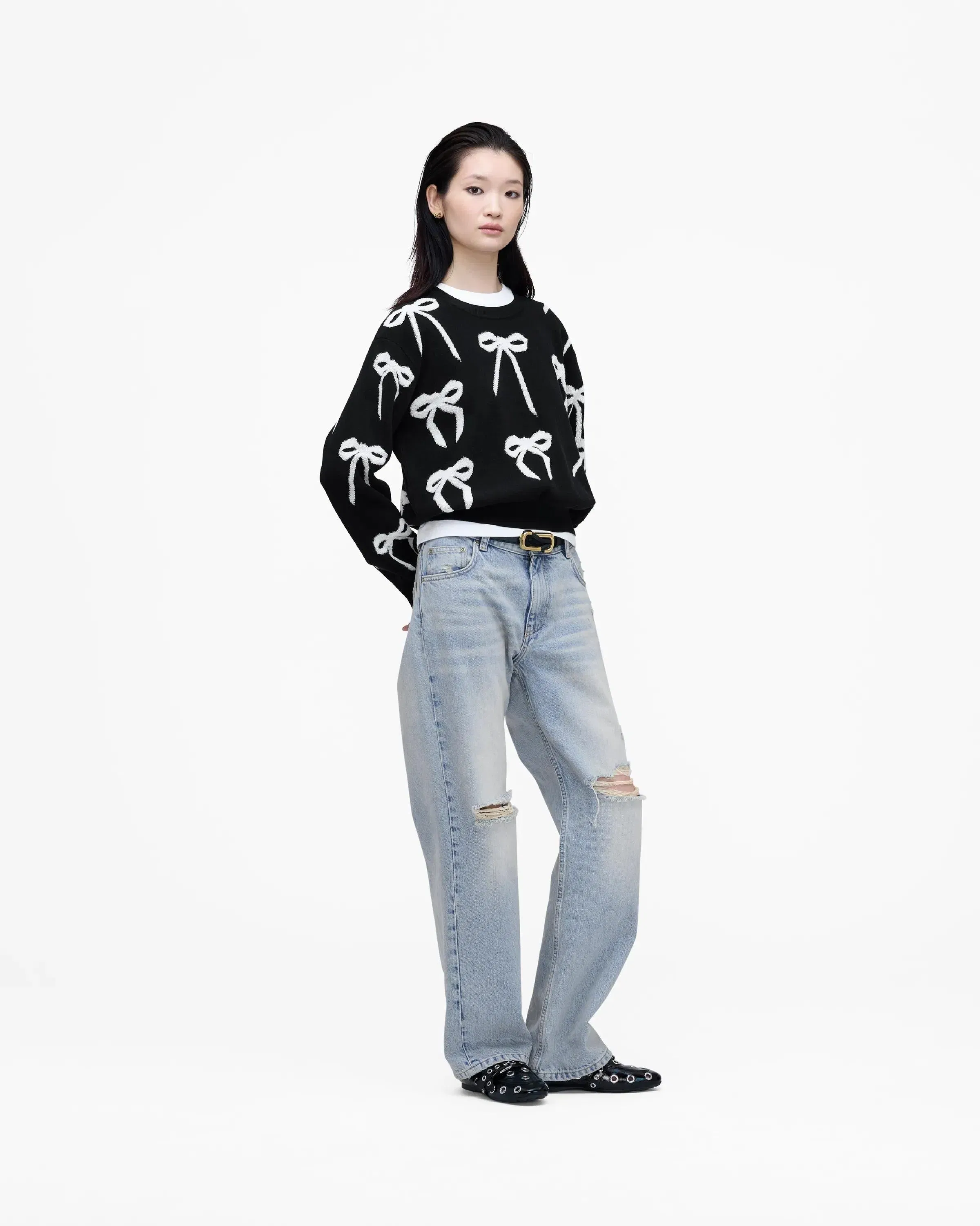 Bow Jacquard Sweater