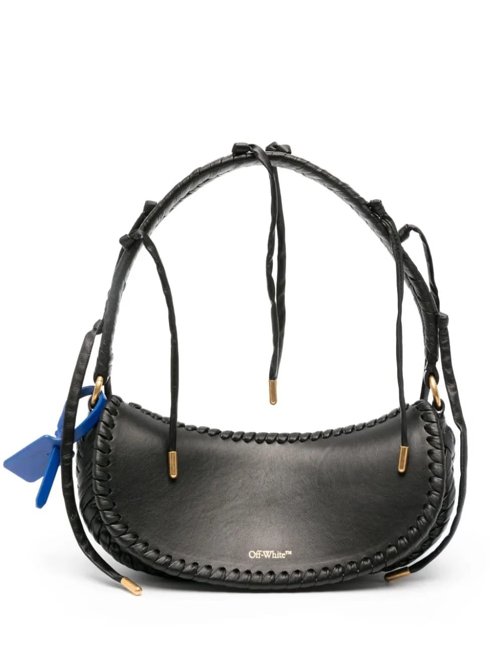 braided-trim leather tote bag