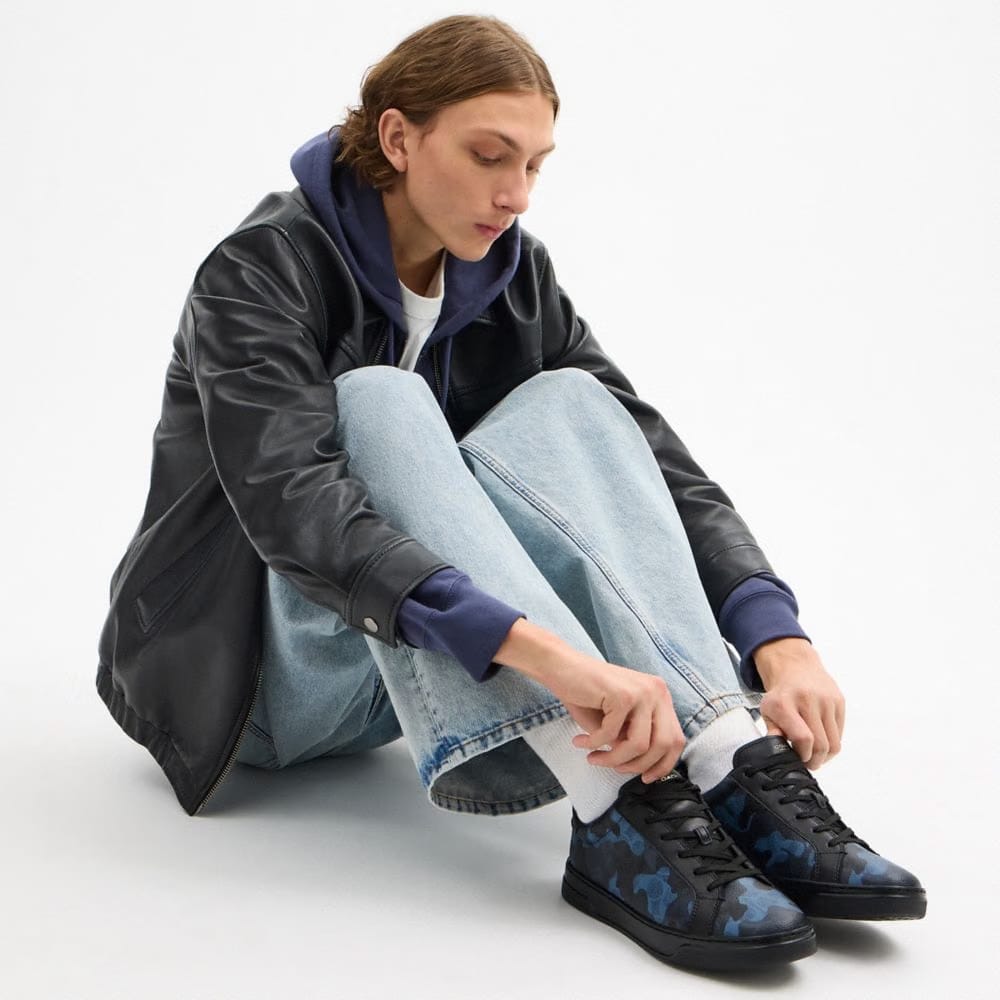 High Line Sneaker In Signature Canvas With Camo Print