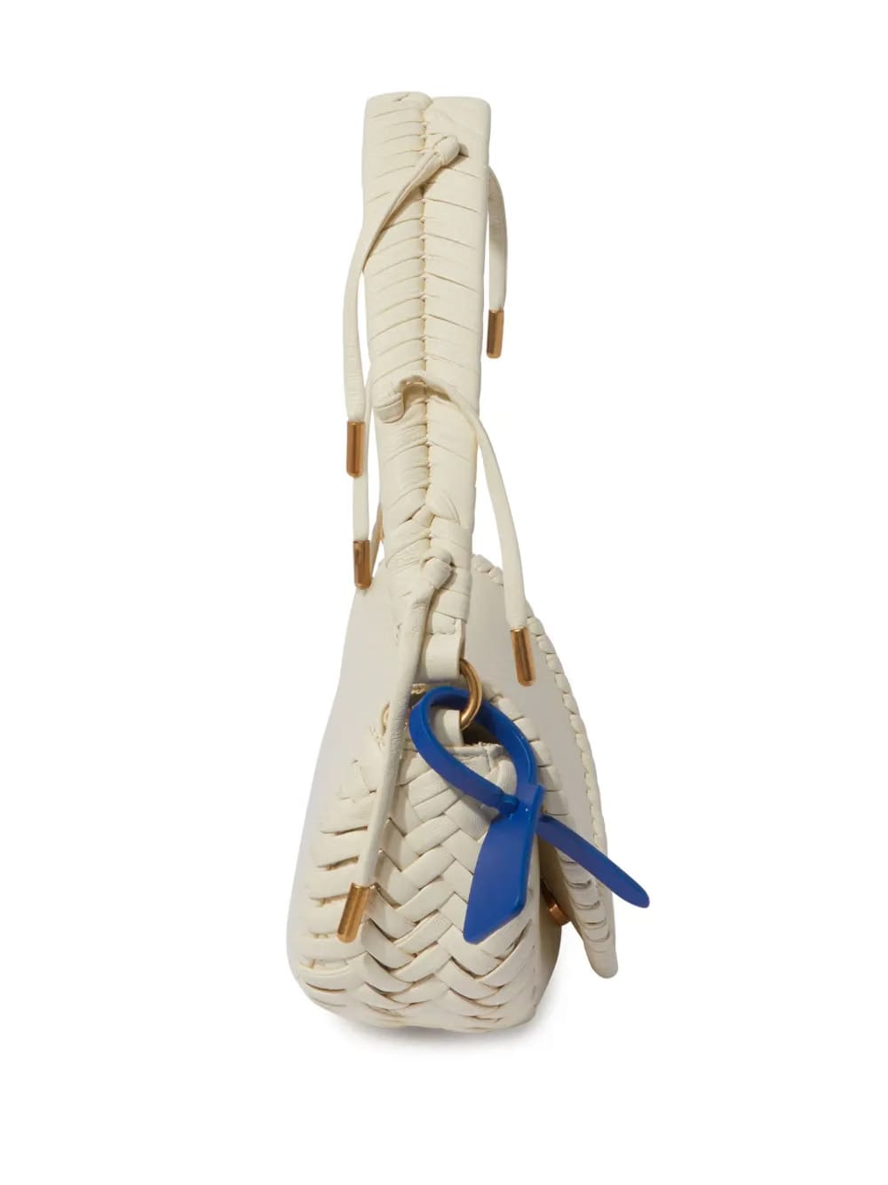 weaved leather shoulder bag