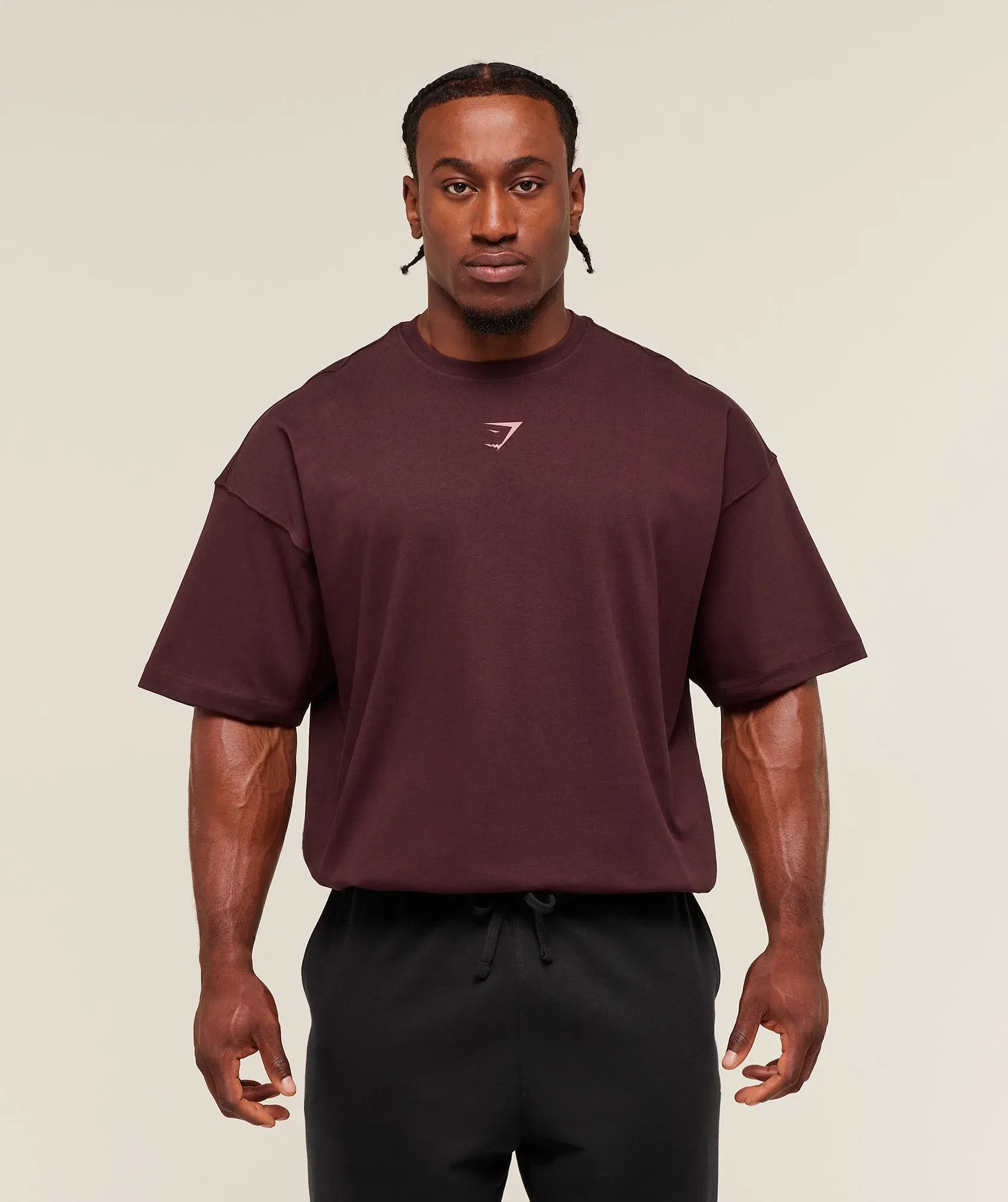 Gymshark Lifting Club T-Shirt - Rich Maroon/Reset Pink