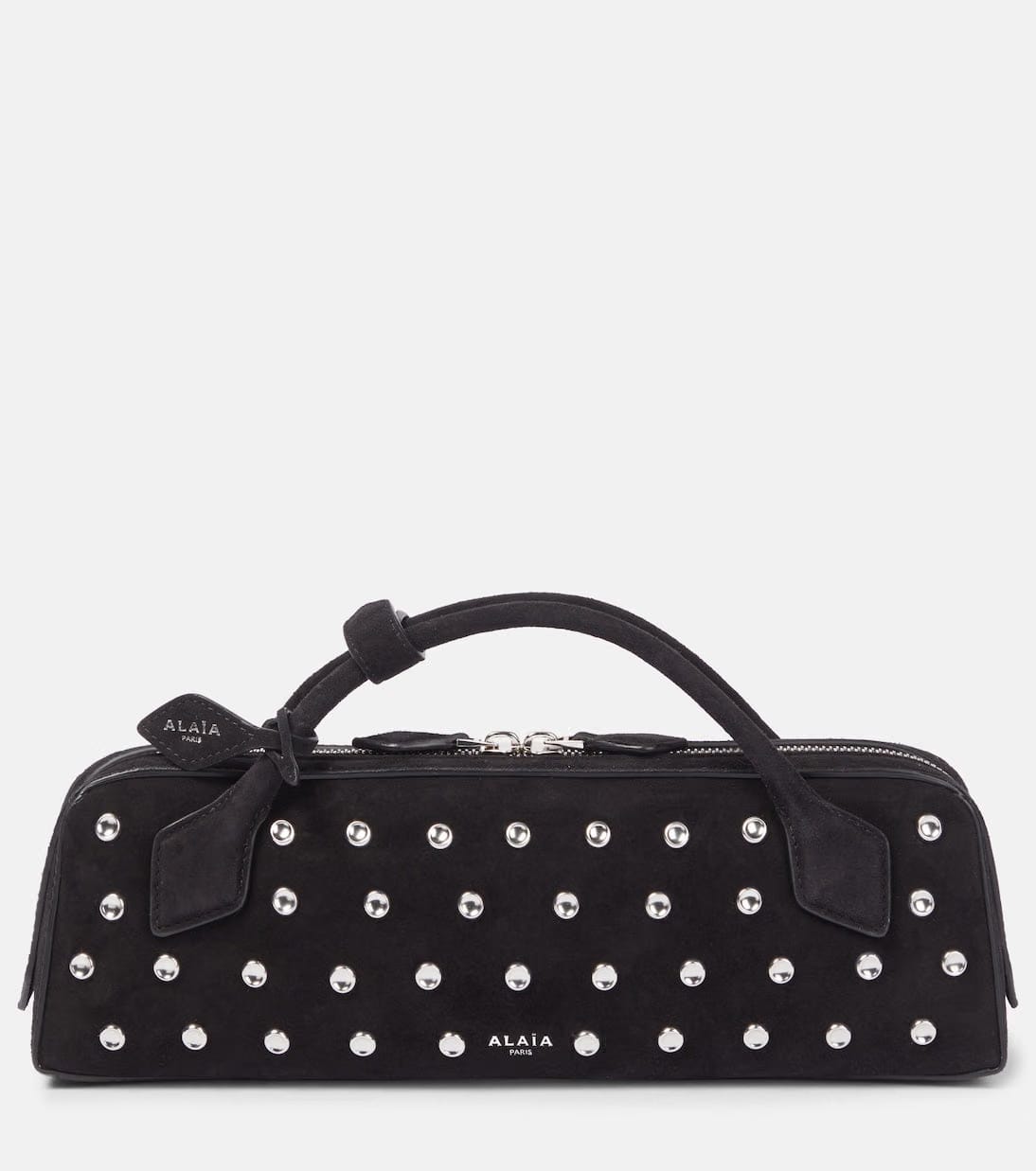 Le Teckel studded leather clutch