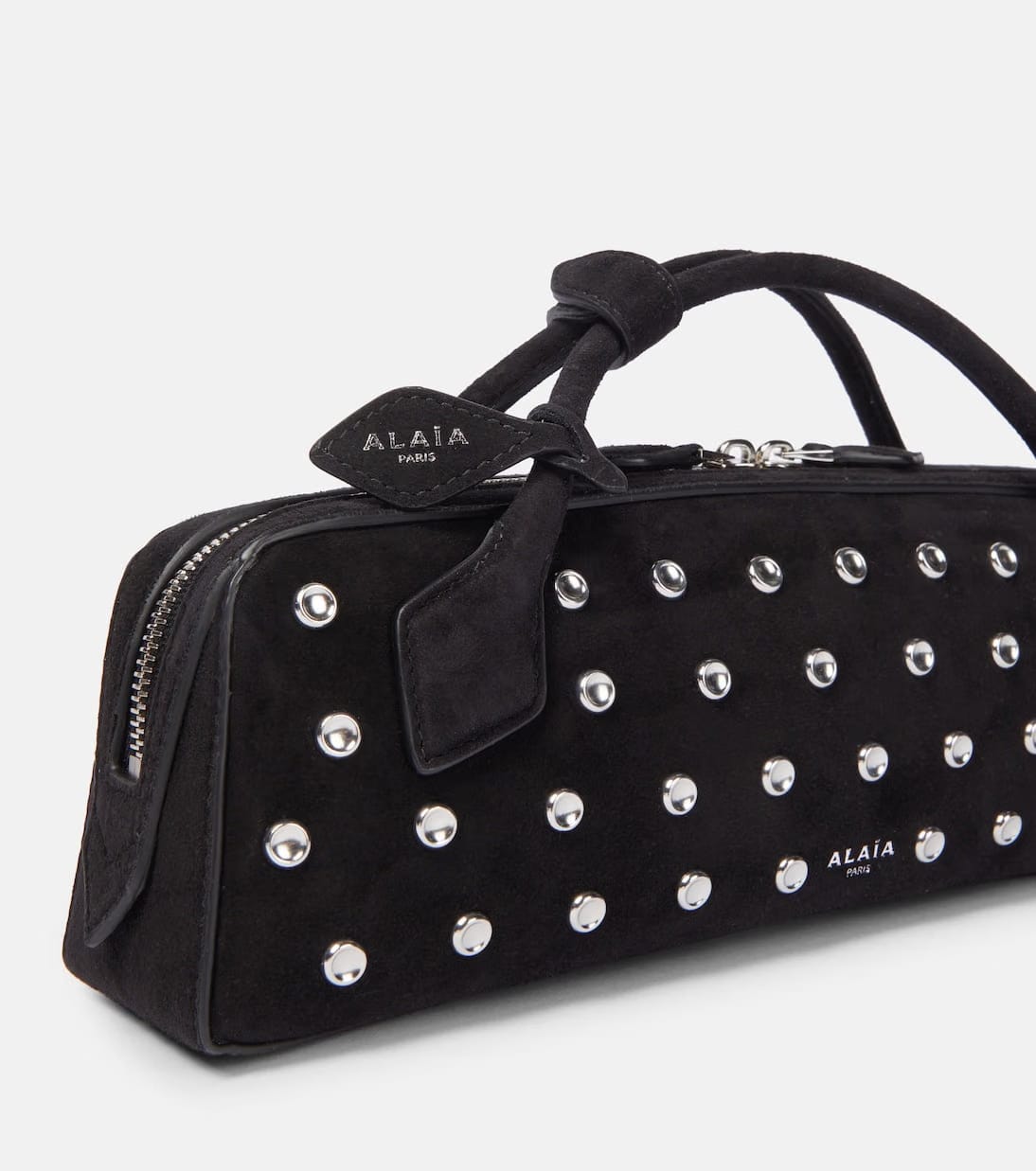 Le Teckel studded leather clutch