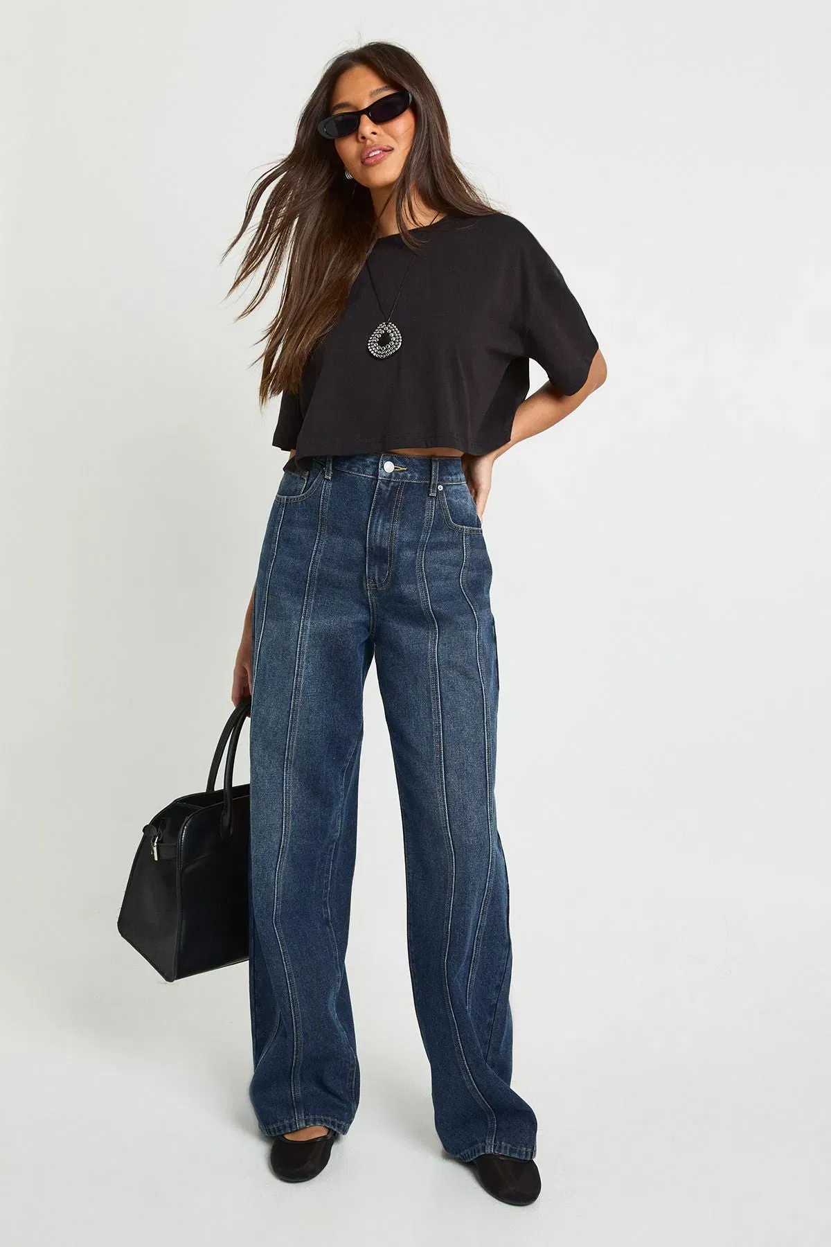 Basic Oversized Boxy Crop T-Shirt