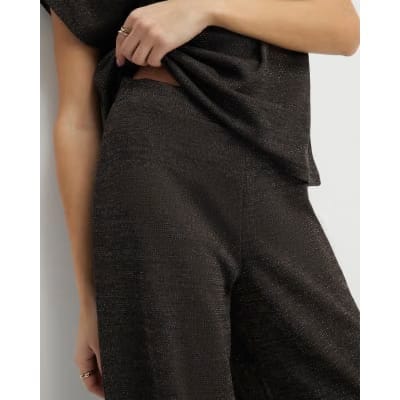 Brown Glitter Wide Leg Trousers