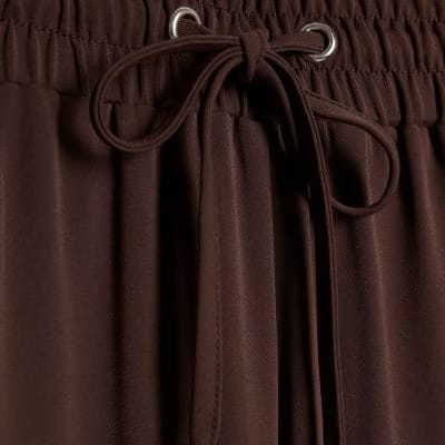 Brown Side Stripe Drawstring Joggers