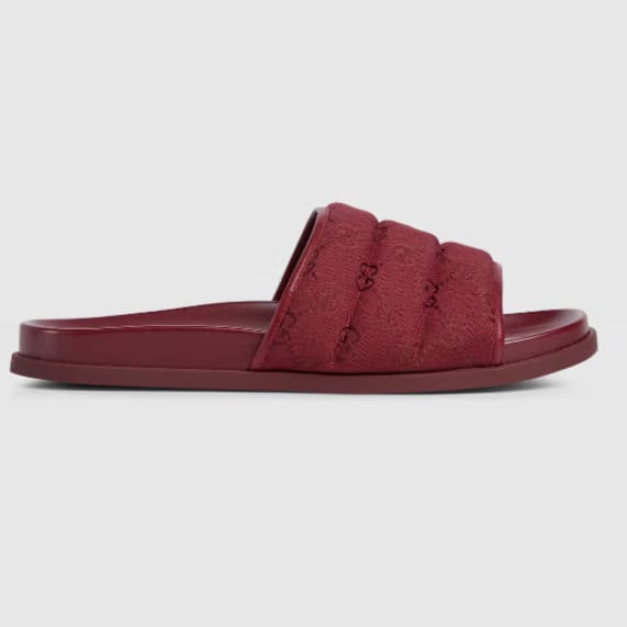Padded Burgundy Slide Sandals