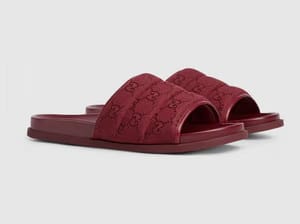 Padded Burgundy Slide Sandals