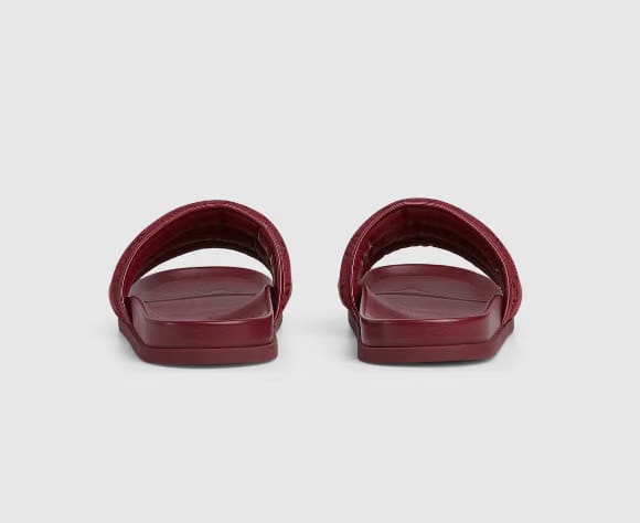 Padded Burgundy Slide Sandals