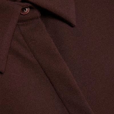 Brown Long Sleeve Shoulder Padded Shirt