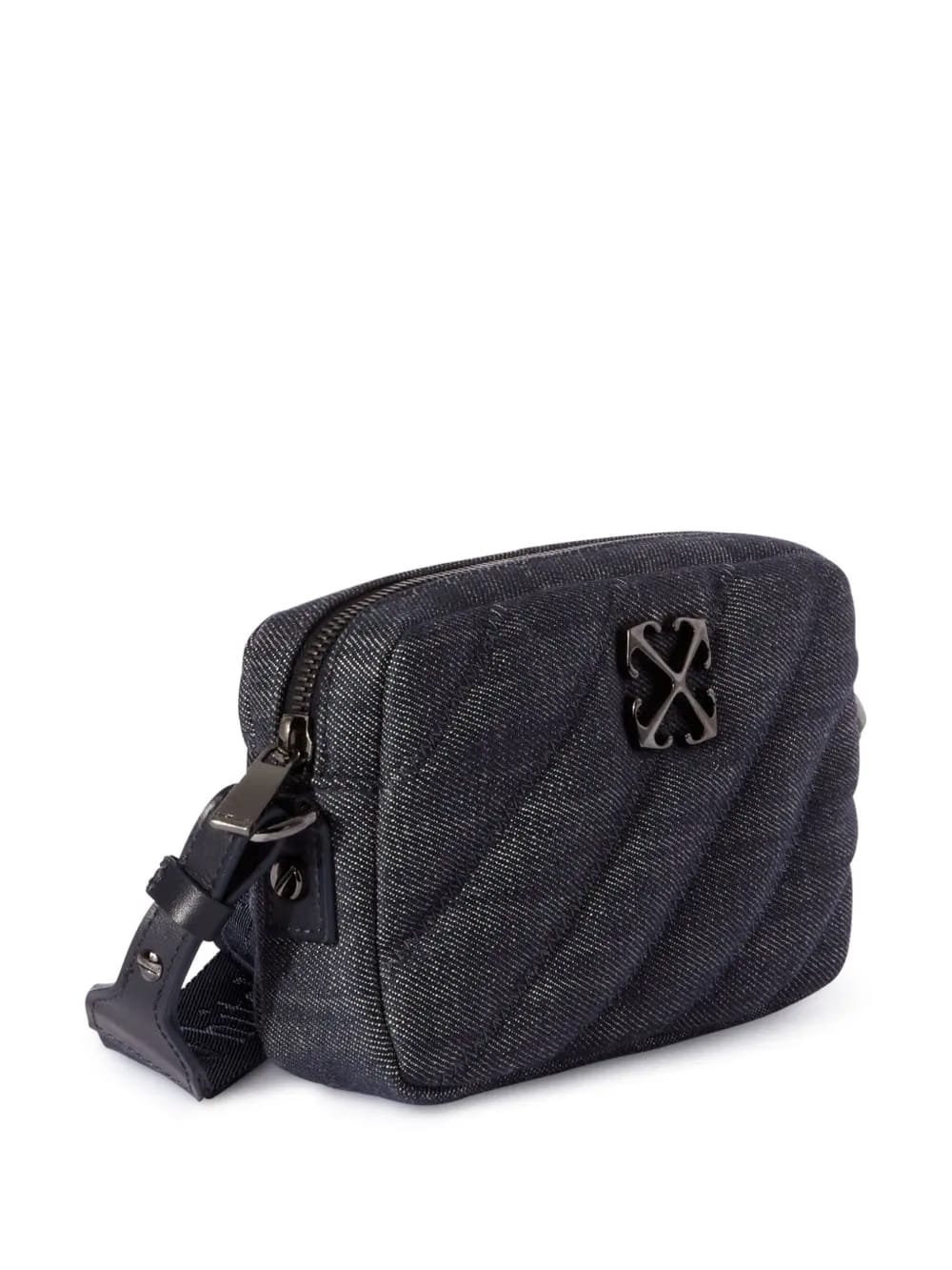 small quilted denim shoulder bag