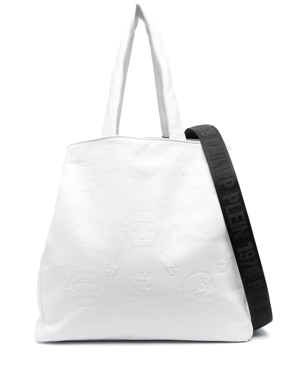 embossed monogram tote bag