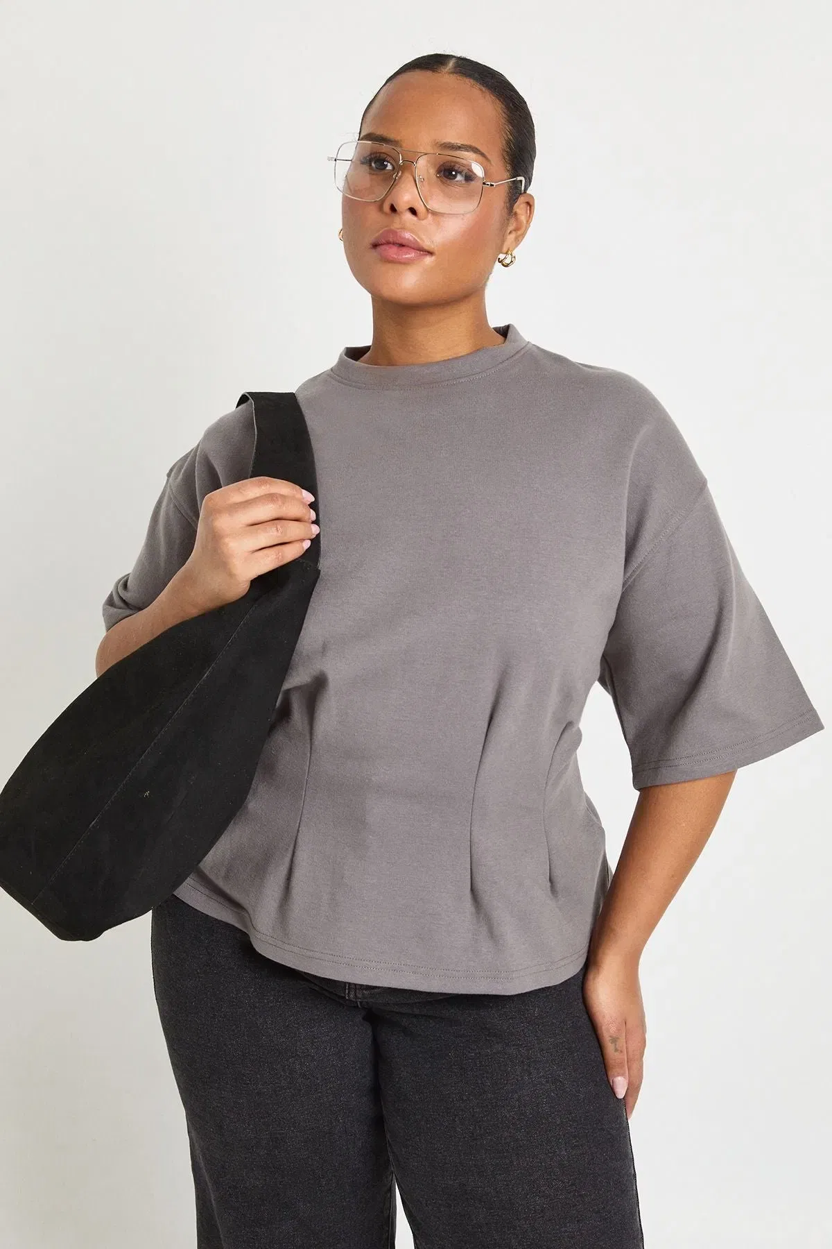 Plus Oversized Cinched T-shirt