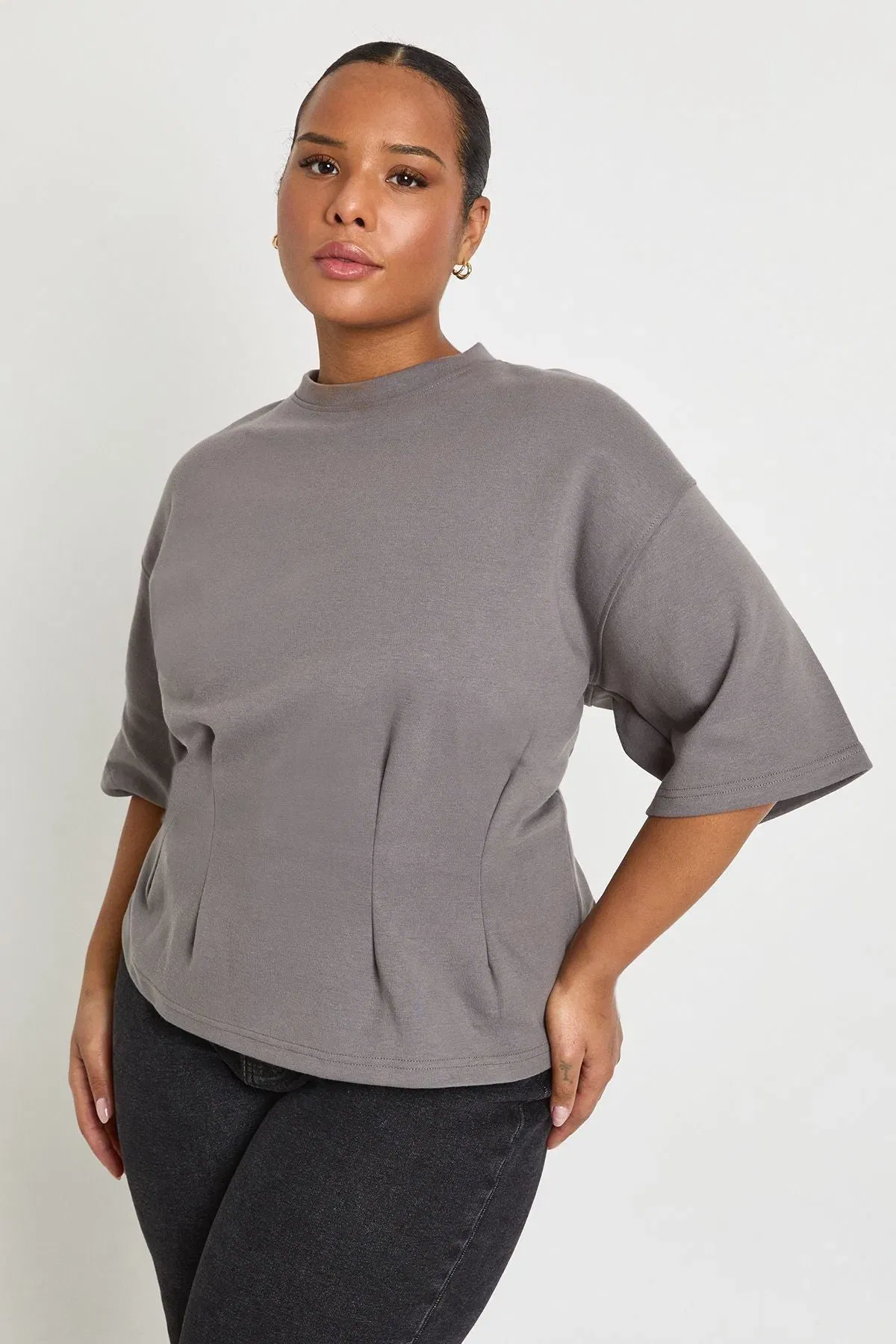 Plus Oversized Cinched T-shirt