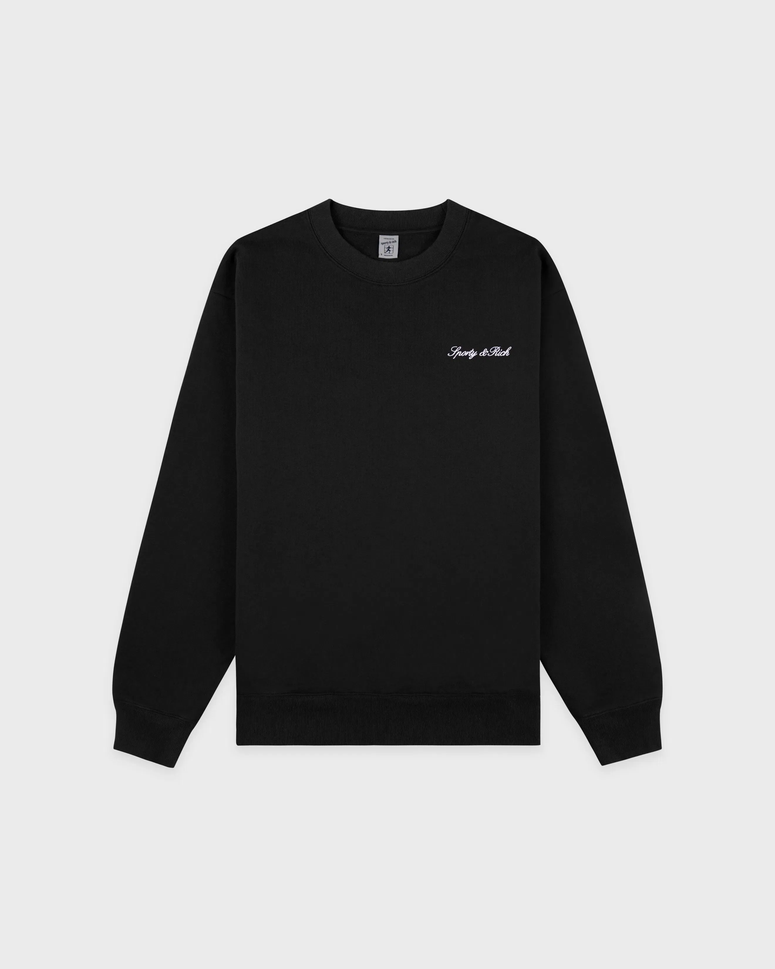 Signature Logo Embroidered Crewneck - Black/White