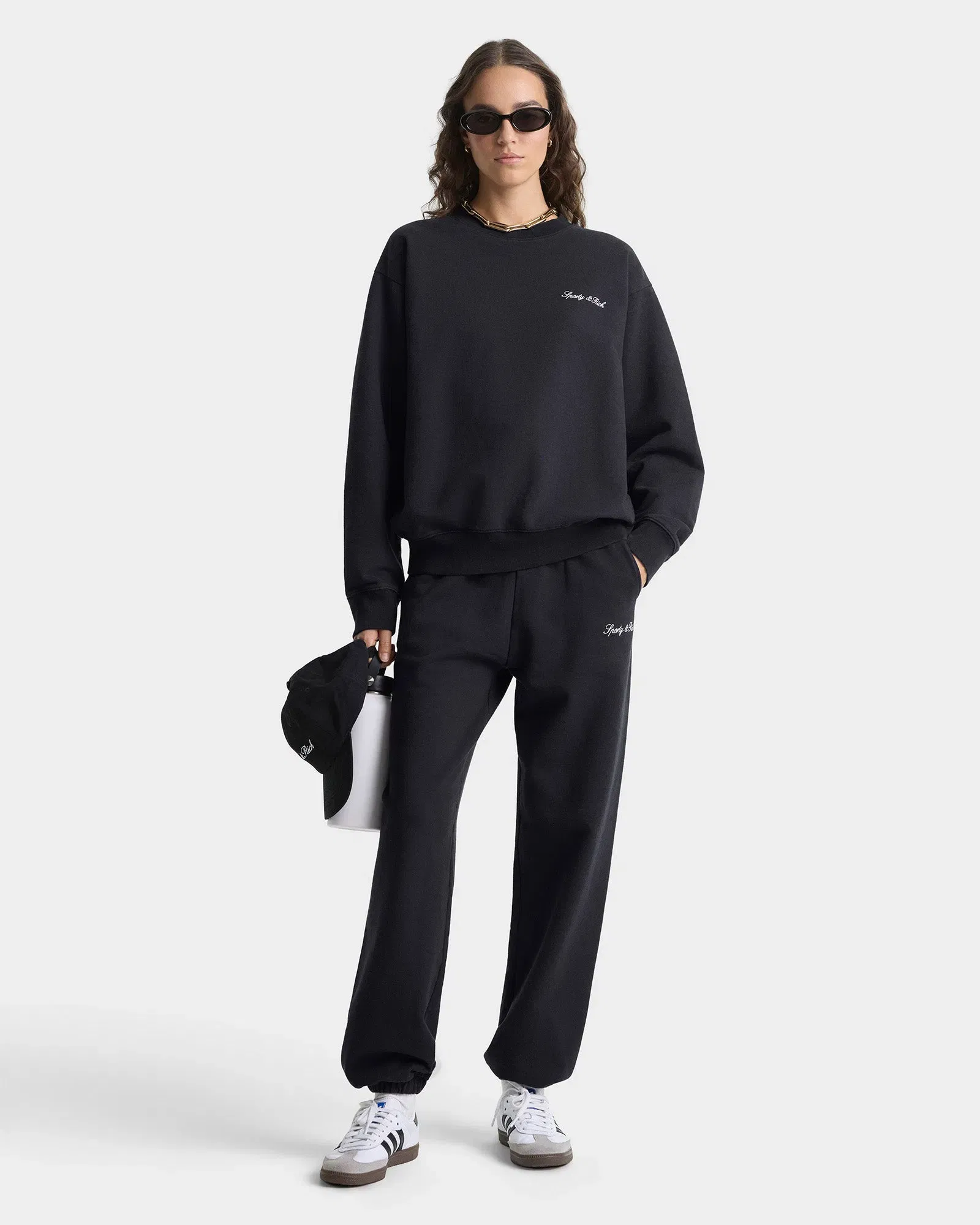 Signature Logo Embroidered Crewneck - Black/White