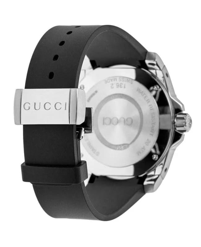 Gucci Dive Black Dial Rubber Strap Men's Watch YA136204B