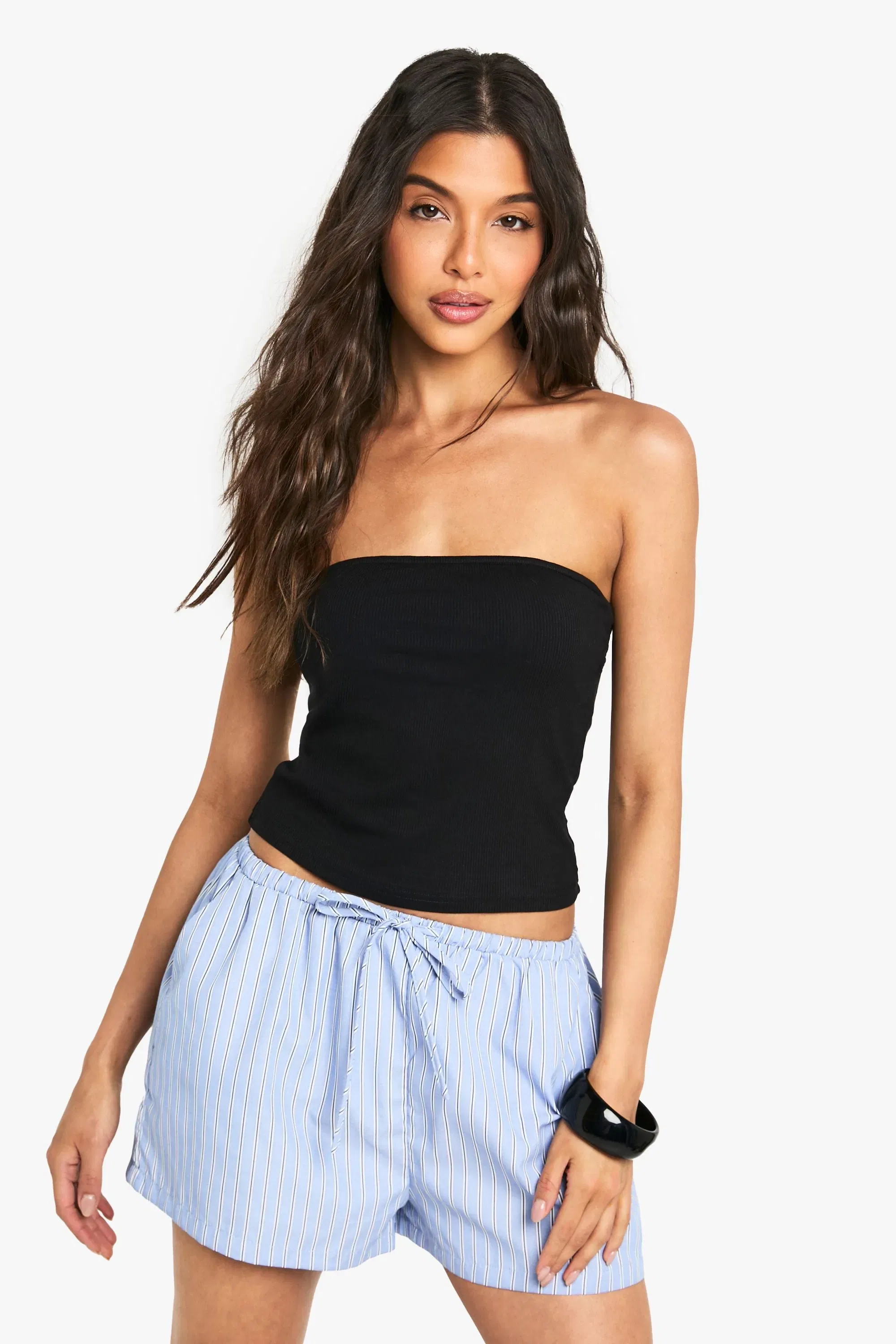 Built in Padded Soft Ribbed Bandeau Top